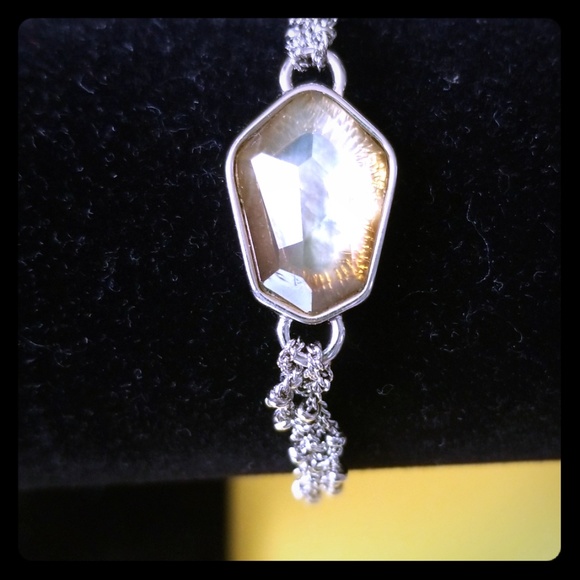 Light brown stone bracelet with silver metal band Chloe and Isabel - Picture 1 of 3